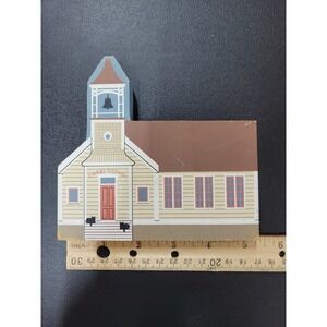 1995 Cat's Meow Cedar School Series XIII Shelf Sitter Wood Decor Signed 95